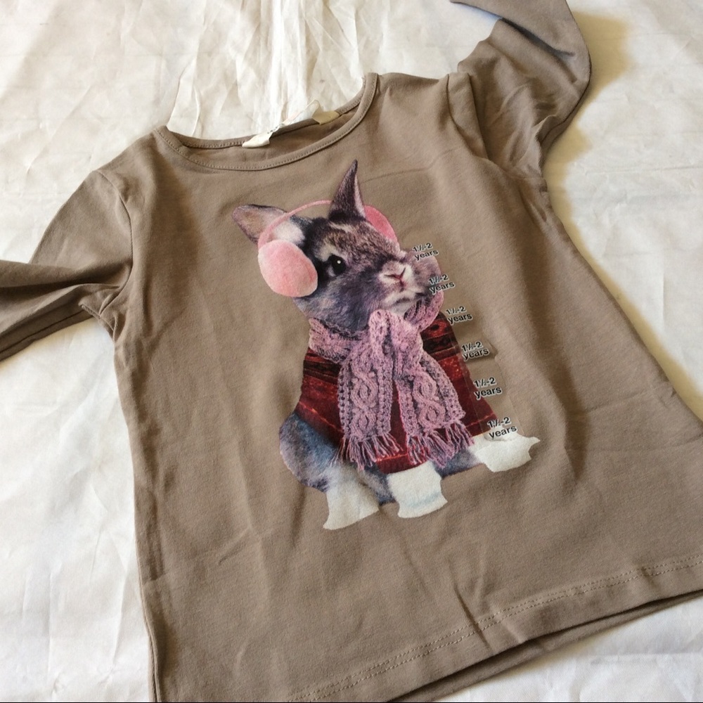 NWOT H&M BUNNY Stretchy LS Top 1.5-2 YRS - Picture 3 of 3